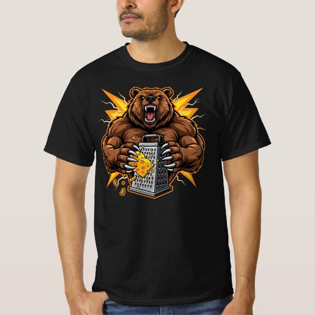 Camiseta Angry Bear Grating Cheese Grater Hater (Frente)