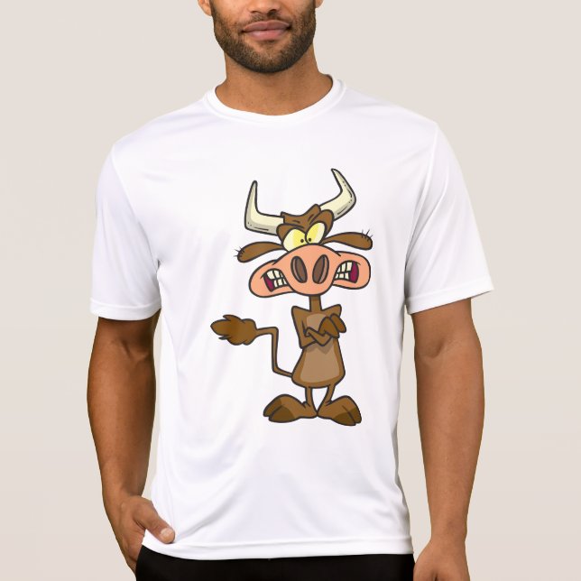 Camiseta Angry Cartoon Bull Funny Grumpy (Frente)