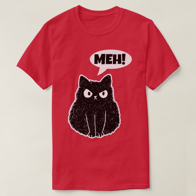 Camiseta Angry Cat Diz Meh  (Frente do Design)