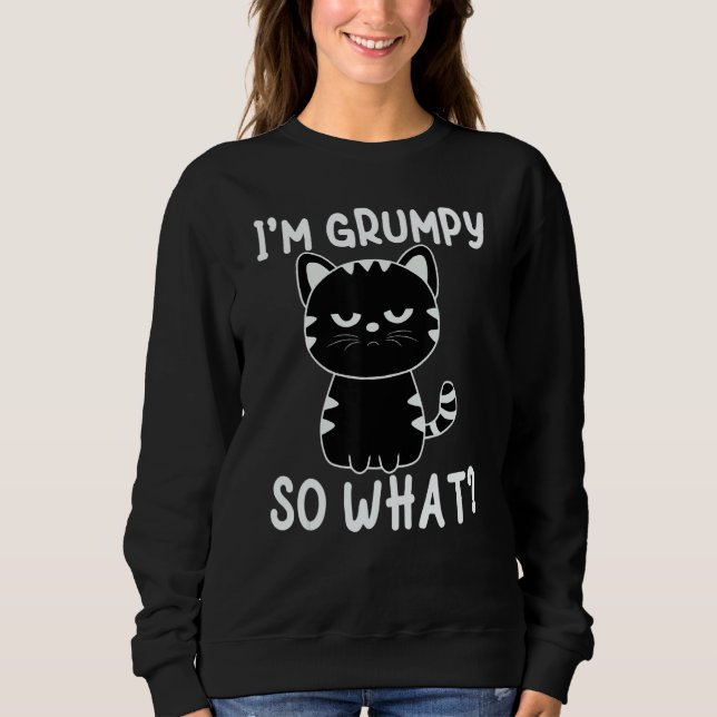 Camiseta Angry cat meme I'm grumpy so what (Frente)