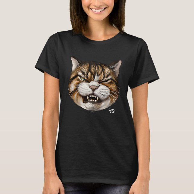 Camiseta Angry cute Cat With Bad Mood (Frente)