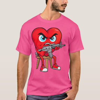 Camiseta Angry Heart Anti Valentine Gun Happy Valenitne
