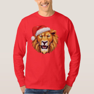 Camiseta Angry Lion face Safari Papais noeis Figurino de Na