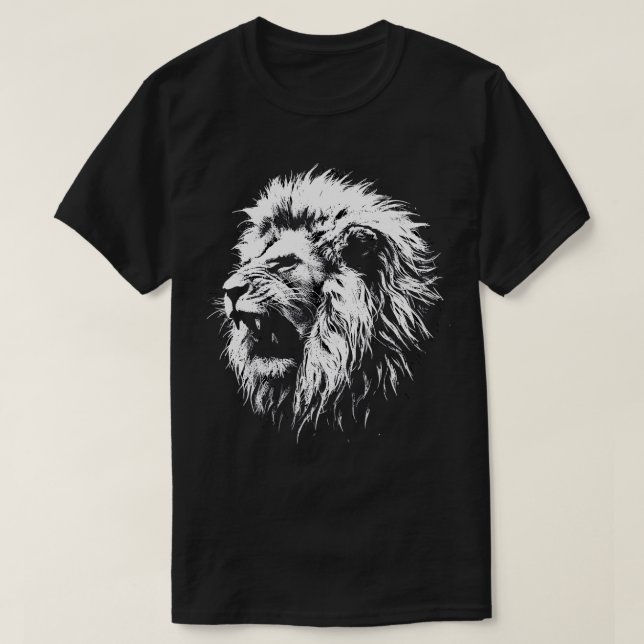 Camiseta Angry Lion Roaring (Frente do Design)