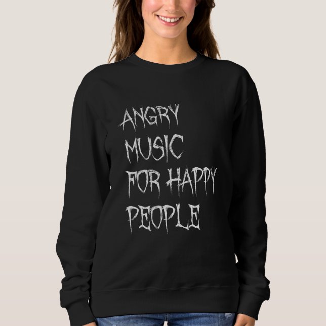 Camiseta Angry Music For Happy People  Metal Metalhead (Frente)
