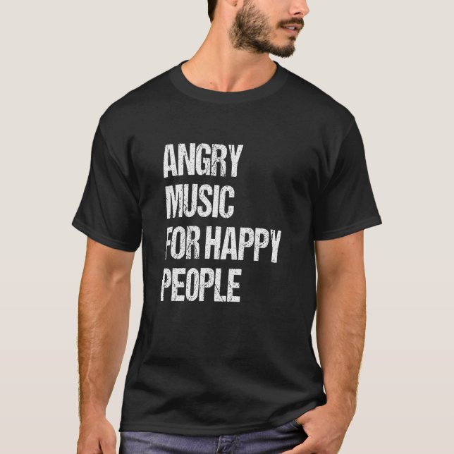 Camiseta Angry Music For Happy People  Metal Metalhead 2 (Frente)