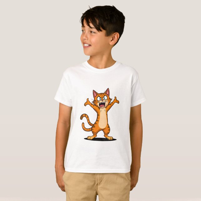 Camiseta Angry Orange Tabby Cat Cartoon (Frente Completa)