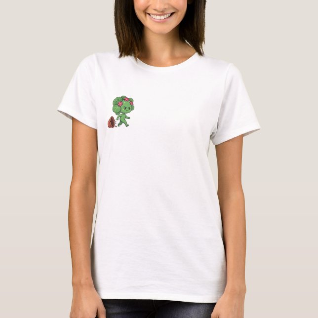 Camiseta Angry Plant Creature Escaping Broken Pot Cartoon (Frente)
