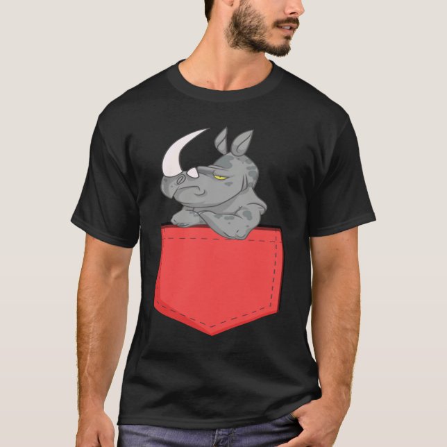 Camiseta Angry Pocket Rhino   Rhino In Pocket For Kids (Frente)
