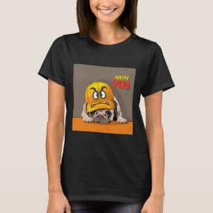 Camiseta Angry Pug.Cute Pug veste um chapéu irritado engraç