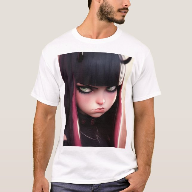 Camiseta Angry Punk Rocker Girl (Frente)