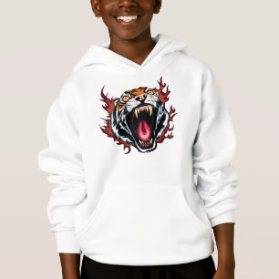 Camiseta Angry Roaring Tiger Face Hoodie
