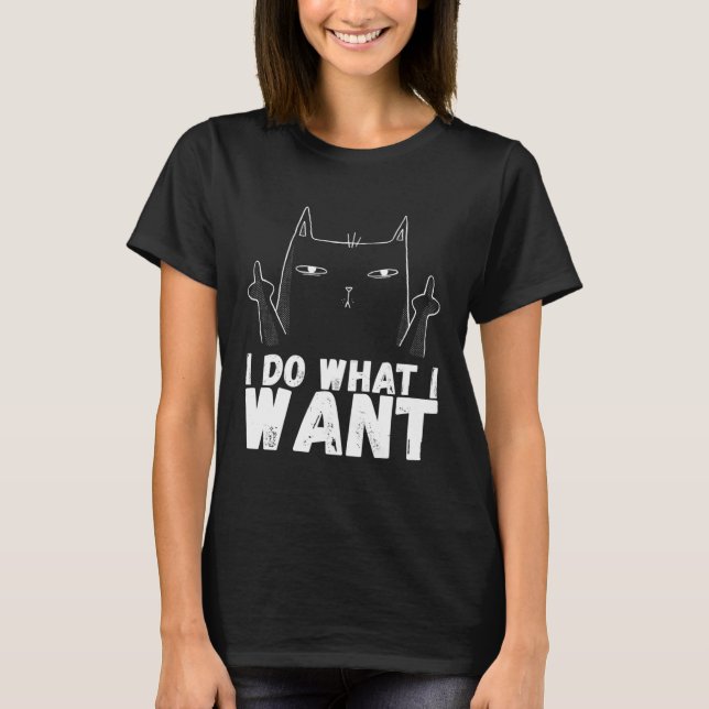 Camiseta Angrycats  Sarcastic Cat  Black Cat Humor  1 (Frente)