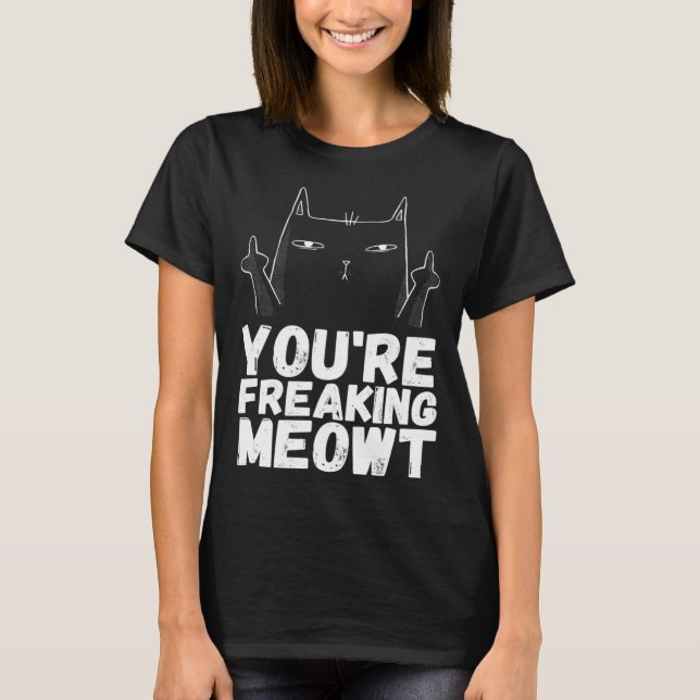 Camiseta Angrycats Sarcastic Cat Black Humor (Frente)