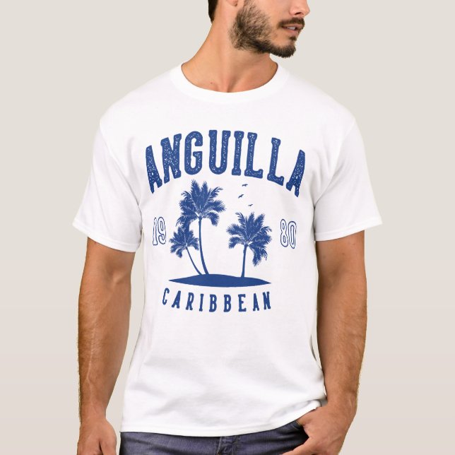 Camiseta Anguilla Caribbean Palm Tree 1980 (Frente)