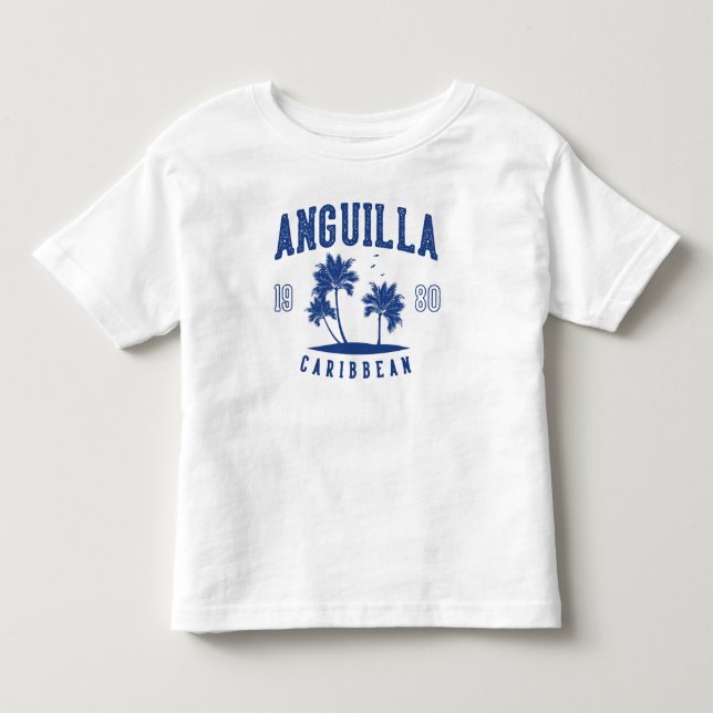 Camiseta Anguilla Palmeira Caribenha 1980 (Frente)