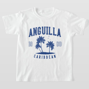 Camiseta Anguilla Palmeira Caribenha 1980 Crianças