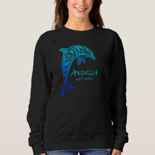 Camiseta Anguilla West Indies Vintage Retro Golfinho Tribal