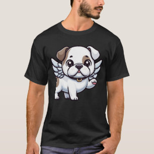 Camiseta Ângulo branco do Bulldog Americano em quadrinhos