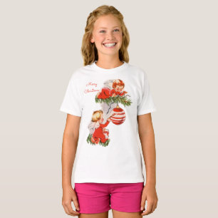 Camiseta Ângulos decorando a árvore de Natal