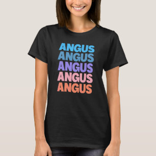 Camiseta Angus de Texto Repetido Moderno