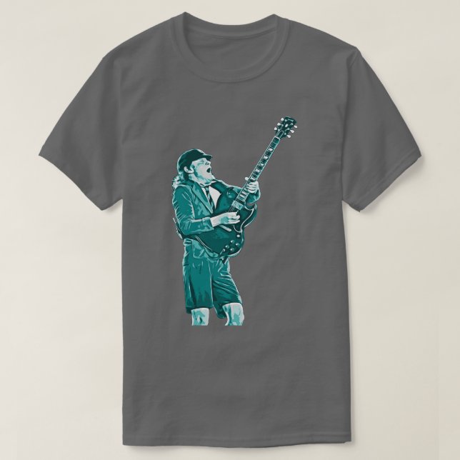 CAMISETA ANGUS YOUNG ROCK N ROLL (Frente do Design)