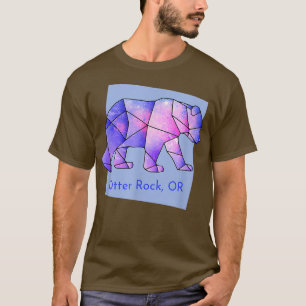Camiseta Ani Abstrato Geométrica Do Urso De Rocha Ou Galáxi