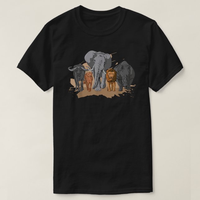 Camiseta Anim Afafricano Safari - Cinco Design africano (Frente do Design)