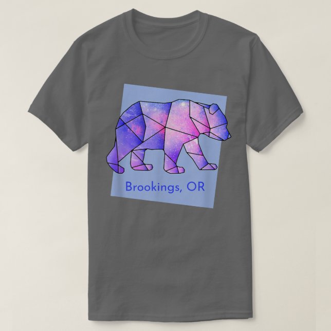 Camiseta Anim Geométrico de Abstrato do Urso Galáxico (Frente do Design)