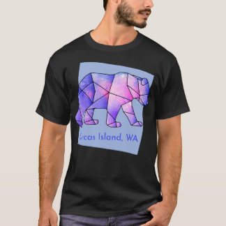 Camiseta Anim Geométrico do Urso Galáxico da Ilha Orcas