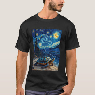 Camiseta Anim Tartaruga Nocturna Estrelada De Van Gogh Viaj