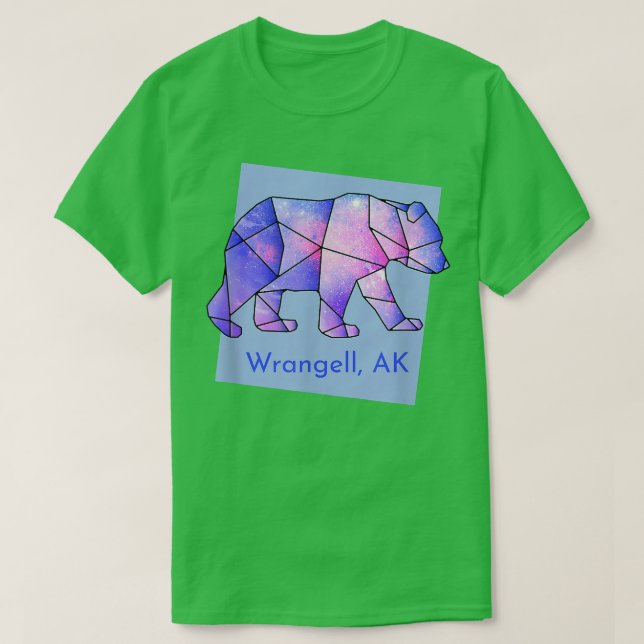 Camiseta Anima Geométrica Abstrato do Urso Galáxico Wrangel (Frente do Design)