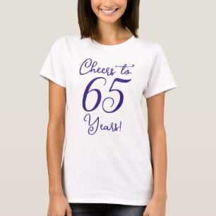 Camiseta Anima-se a 65 anos de Festa de aniversário roxa es