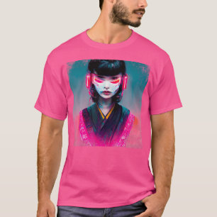 Camiseta Animação Bushido - Rapariga do Samurai Cyberpunk M
