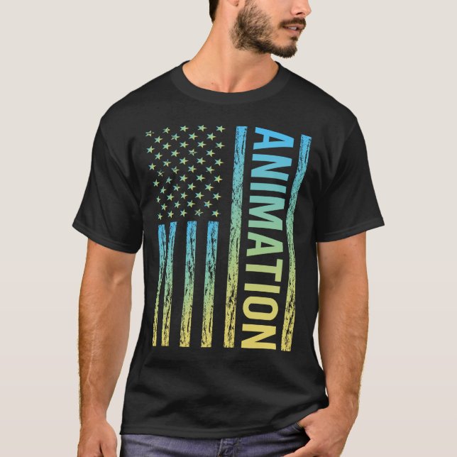 Camiseta Animação de Bandeira Gradiente (Frente)
