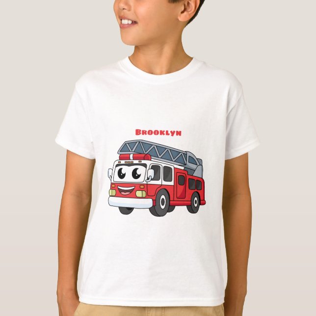 Camiseta Animação de bombeiros felizes (Frente)
