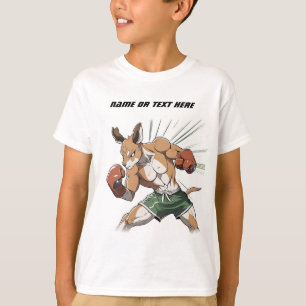 Camiseta Animação de Boxer Kangaroo da Criança Ilustração T