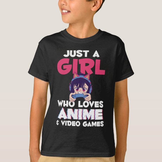 Camiseta Animação de game, garota japonesa manga otaku cria (Frente)