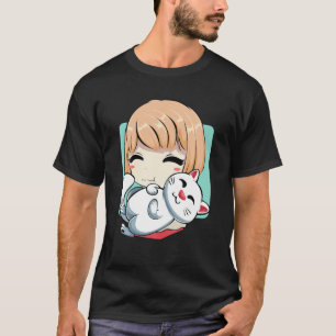 Camiseta Animação de Gatinho Gatinho de Animação Japon
