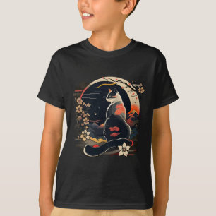 Camiseta Animação de Gato Kawaii Homens Retro Japoneses Mul