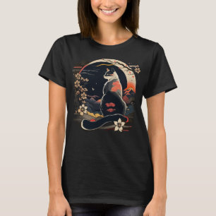 Camiseta Animação de Gato Kawaii Homens Retro Japoneses Mul