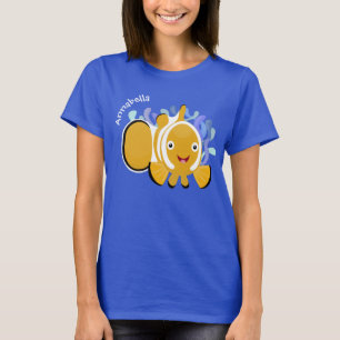 Camiseta Animação de marisco feliz e bonito