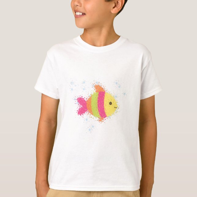 Camiseta Animação de Peixes Bonitos (Frente)