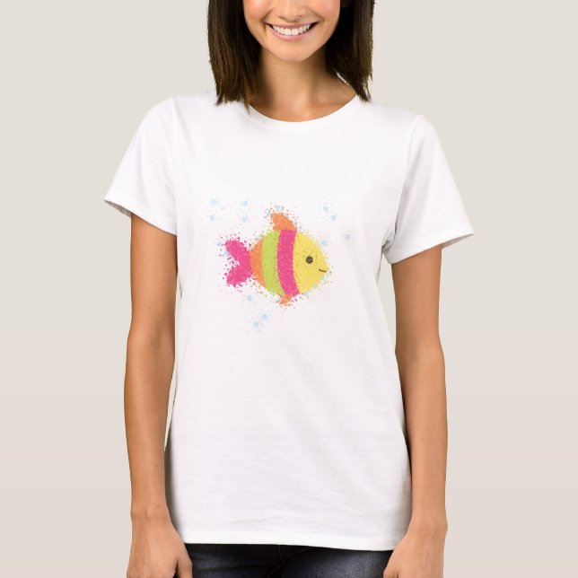 Camiseta Animação de Peixes Bonitos (Frente)