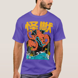 Camiseta Animação do dragão Kaiju japonês