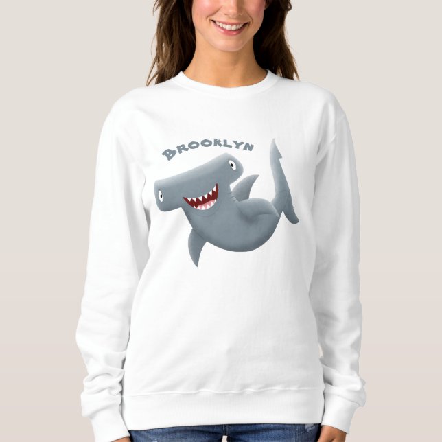 Camiseta Animação engraçada de tubarão Hammerhead (Frente)