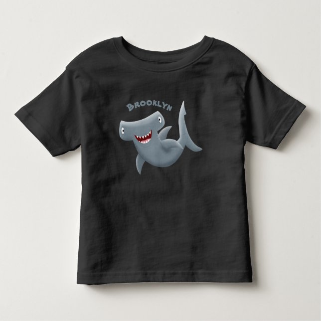 Camiseta Animação engraçada de tubarão Hammerhead (Frente)