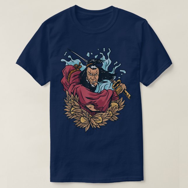 Camiseta Animação guerreira Samurai amante de manga japonês (Frente do Design)