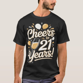 Camiseta Animações para 21 anos - celebração de aniversário