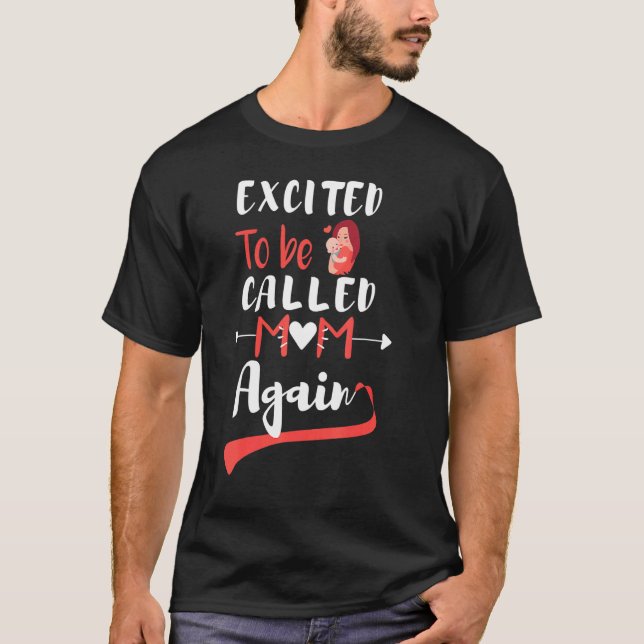 Camiseta Animada A Ser Chamada Mãe Novamente Gravidez Essen (Frente)